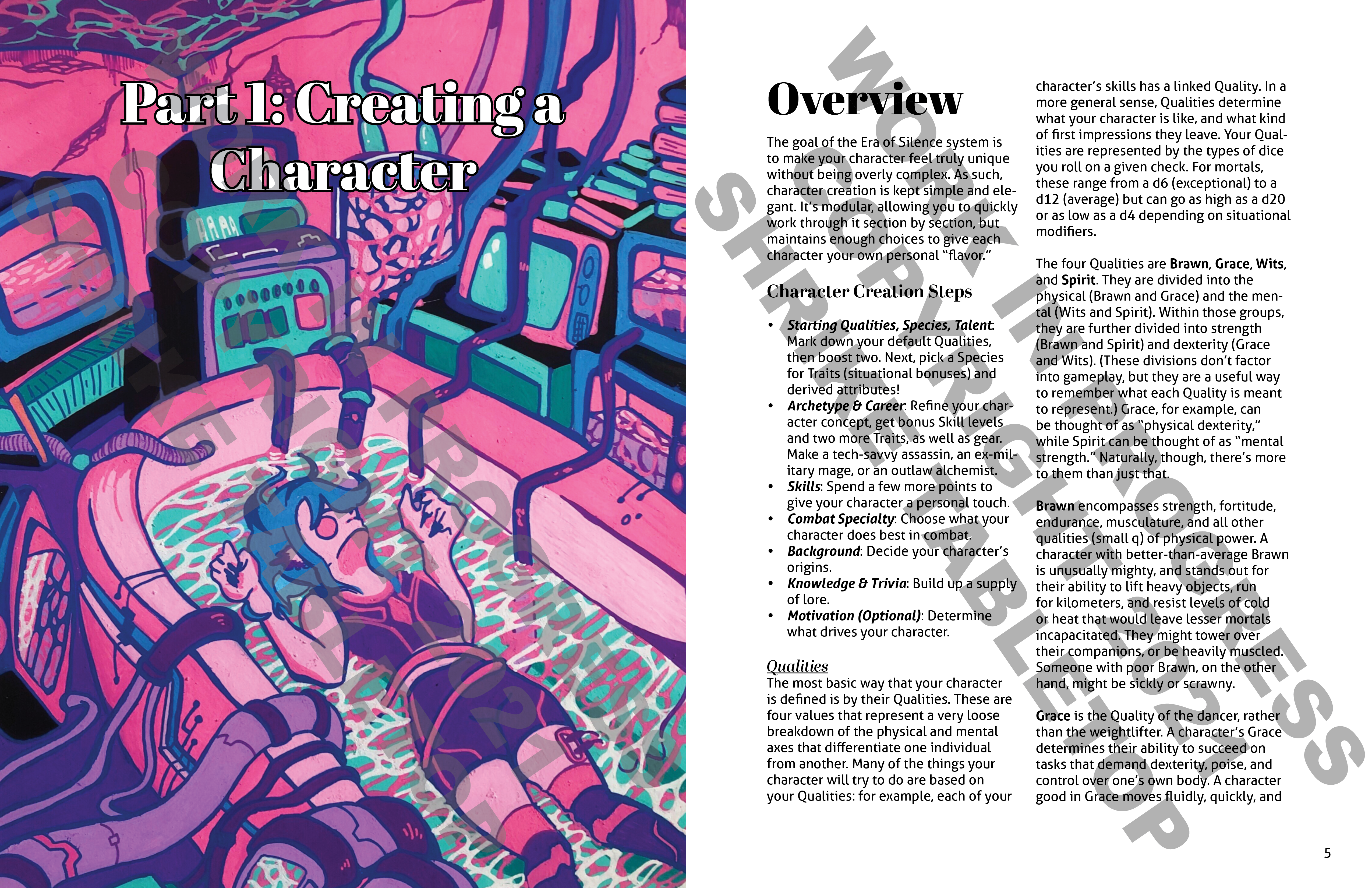 Era of Silence - character creation overview